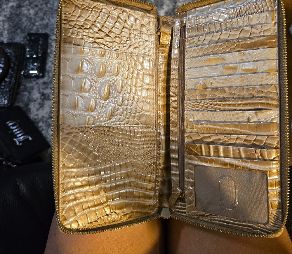 Brahmin Gold Crocodile-Embossed Clutch - Picture 5 of 7